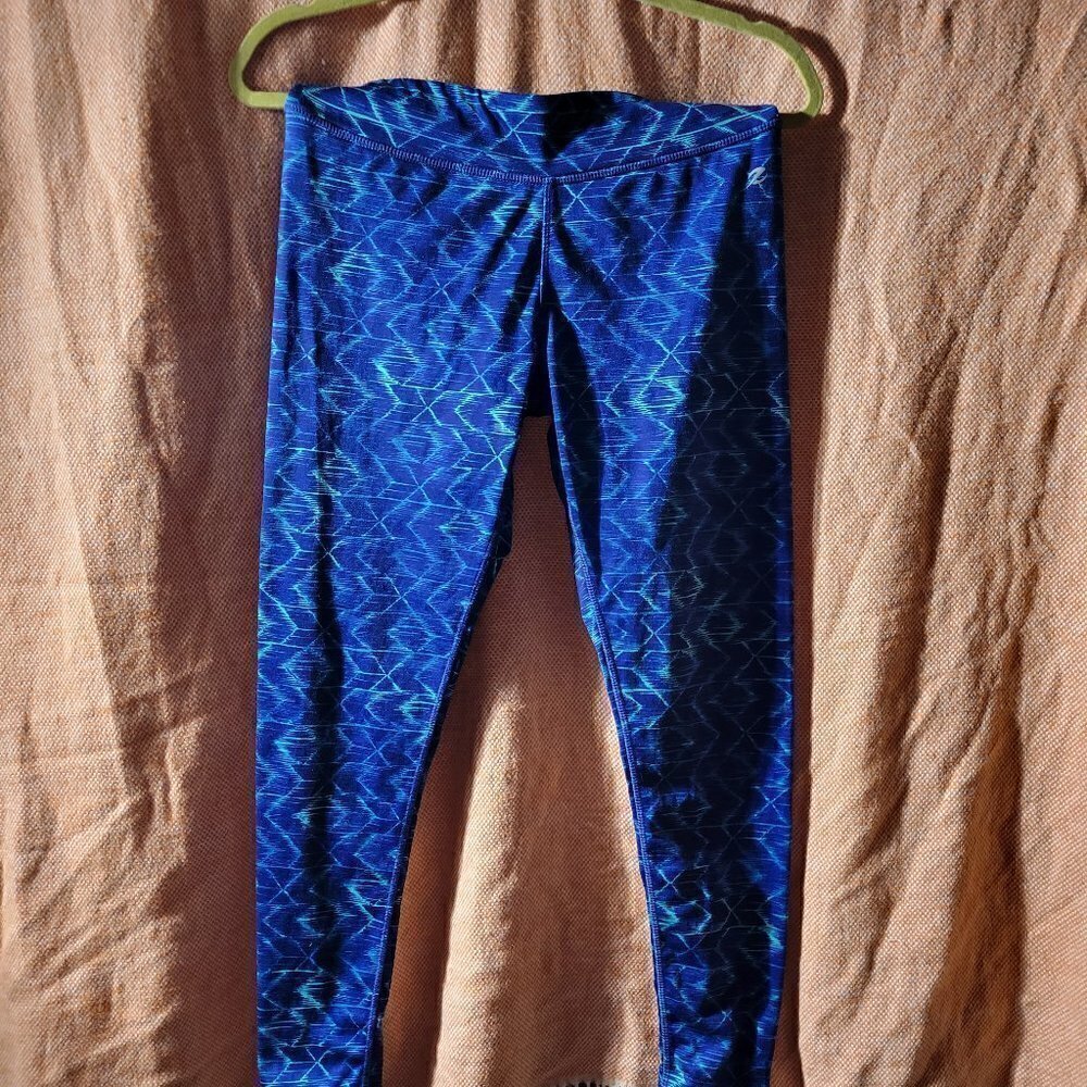 Energy Zone Warm Systems Blue &Teal Activewear Leggings Size Medium